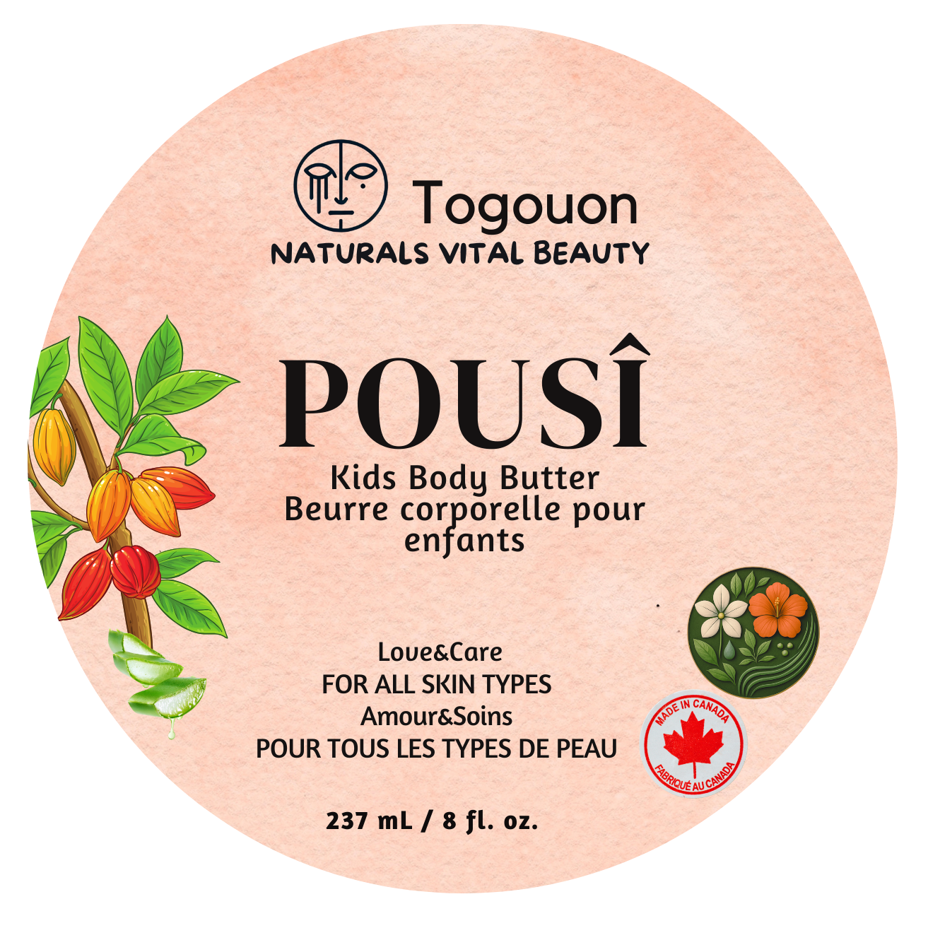 POUSÎ kids body butter with orange zest and mint