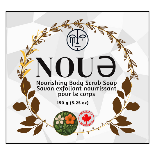 NOUE body scrub soap with exfoliating texture